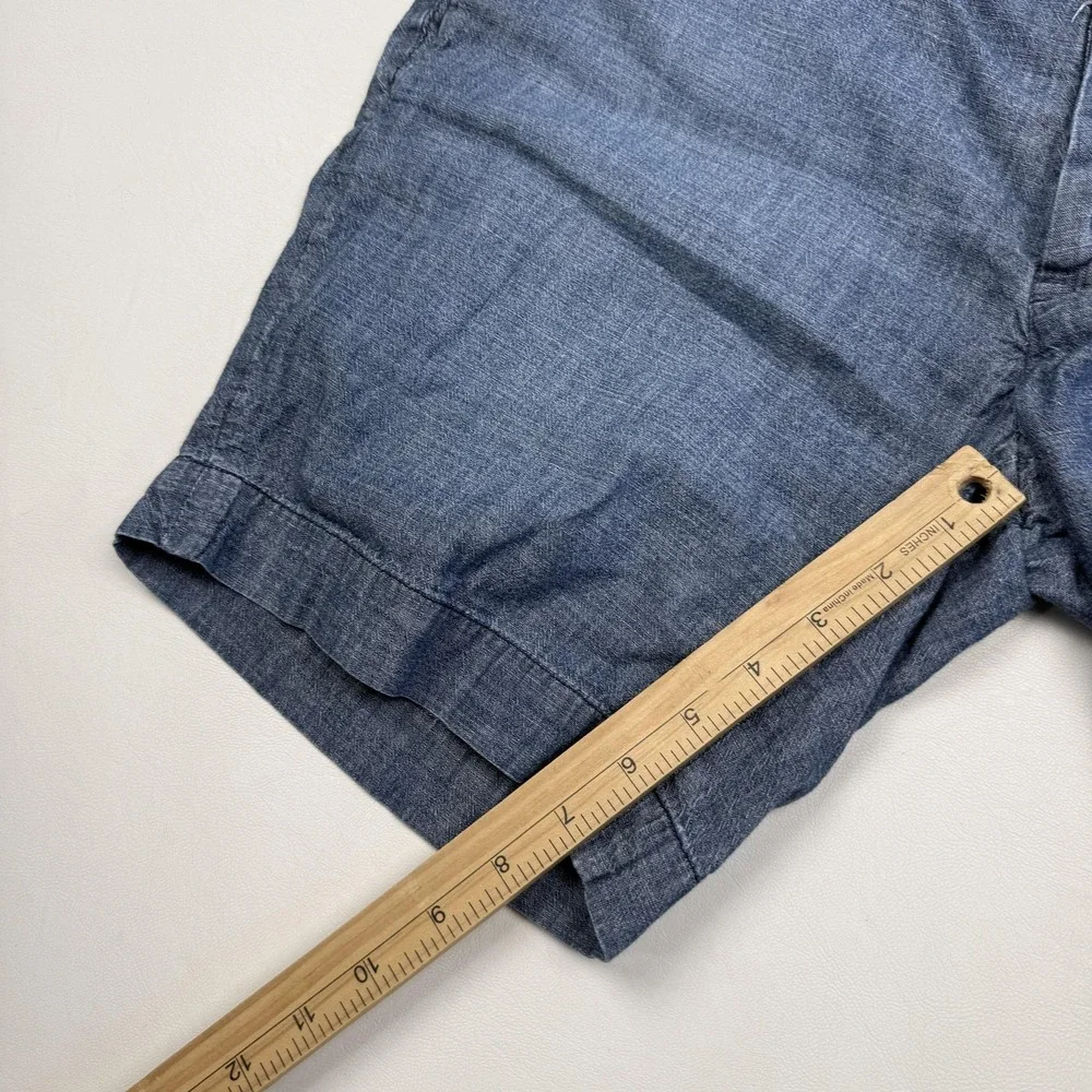 Polo Ralph Lauren Shorts Mens 34 Blue Chambray Straight Fit Chino 7 Inseam